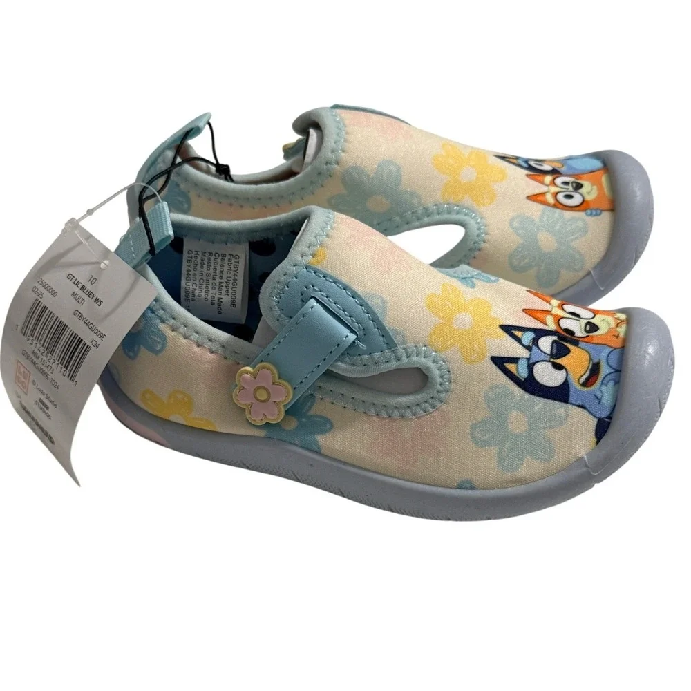 Ground Up Water Shoes Girls 10 Multi Bluey Bingo Floral Slip On GTBY44GU009E‎